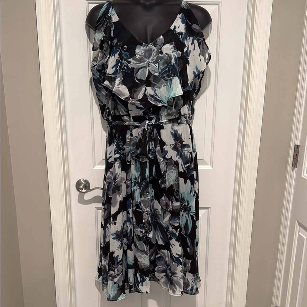 Lane Bryant Floral Black and White Dress